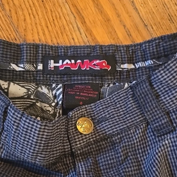Tony Hawk Kids Checkered Shorts - Blue and Gray 8 - Picture 2 of 6